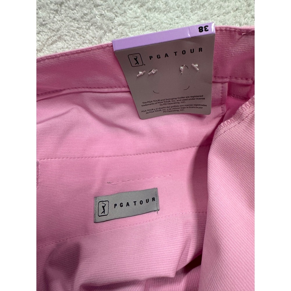 PGA Tour Mens Course Comfort Golf Shorts Pink 4-Way Stretch Size 38 NWT - Picture 7 of 10